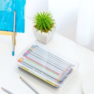 GFHFHITJ Plastic Pencil Box Large Capacity Pencil Boxes Clear Boxes with Snap-Tight Lid Stackable Design And Stylish Office Supplies Storage Organizer Box - Image 61