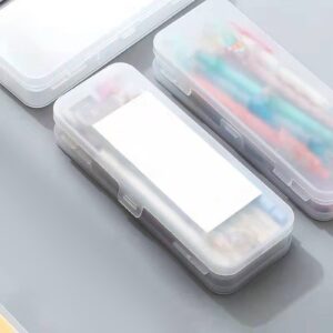 GFHFHITJ Plastic Pencil Box Large Capacity Pencil Boxes Clear Boxes with Snap-Tight Lid Stackable Design And Stylish Office Supplies Storage Organizer Box - Image 62