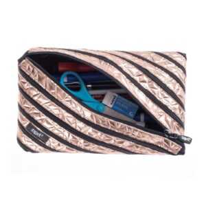 ZIPIT Metallic Large Pencil Case for Girls, Large Capacity Pencil Pouch, Case for Elementary School & Middle School (Silver-Rainbow) - Image 13