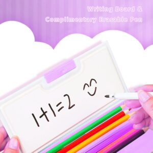 Ristpal Pop up Multi Function Pencil Case l(6-12), Cute Cartoon Pencil Box with Sharpener, Schedule, Whiteboard(Purple) - Image 2