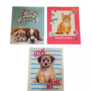 Lot Of 3 2 Pocket School Folders Puppy, Kitten, Bunny Cute Retro Styles New - Image 1