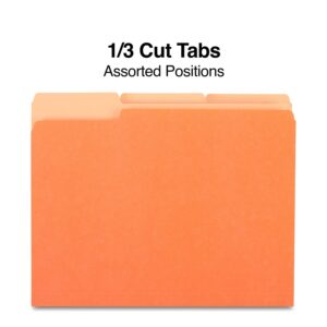 Staples Top-Tab File Folders 3-Tab Letter Size Orange 100/Box (433680) TR433680 - Image 3