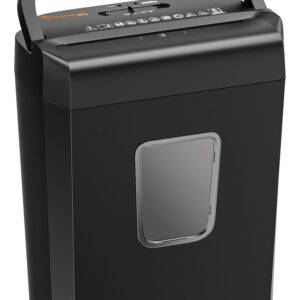 Bonsaii 6-Sheet Cross Cut Paper Shredder with Pink Handle, Compact for Home and Office Use, White - Image 8
