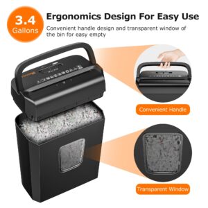 Bonsaii 6-Sheet Cross Cut Paper Shredder with Pink Handle, Compact for Home and Office Use, White - Image 11