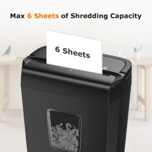 Bonsaii 6-Sheet Cross Cut Paper Shredder with Pink Handle, Compact for Home and Office Use, White - Image 12