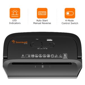Bonsaii 6-Sheet Cross Cut Paper Shredder with 3.4 Gallon Wastebasket - Image 6