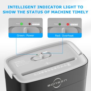 BONSEN 8-Sheet Cross Cut Paper Shredder with 4 Gallons Wastebasket - Image 3