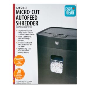 Pen+Gear 120-Sheet Auto Feed Micro-Cut Paper Shredder with 6 Gallon Pull-Out Bin, Black - Image 1