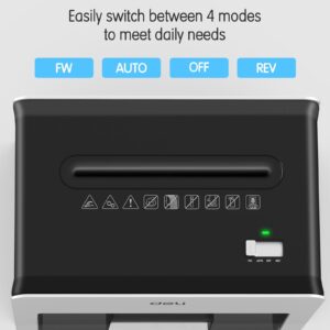 Deli 8-Sheet Paper Shredder Home Office Use Shredder, Mini Desktop Crosscut Shredder with 0.7 Gallon Bin Shred Credit Card/Mail/Staple/Clip, P-4 Security Paper Cutter, White - Image 7