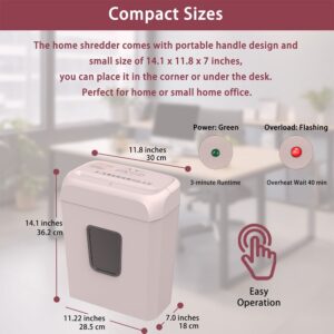 Bonsaii Confidential Shredder, Ideal for home offices, this high-security device shreds up to 6 sheets at once, handling documents, mail, staples, and credit cards, 3.4-gallon bin, White - Image 8