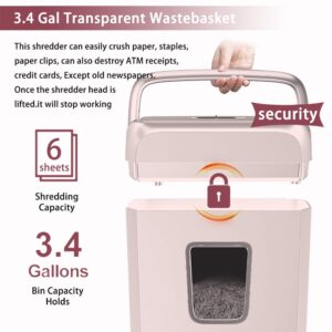 Bonsaii Confidential Shredder, Ideal for home offices, this high-security device shreds up to 6 sheets at once, handling documents, mail, staples, and credit cards, 3.4-gallon bin, White - Image 10