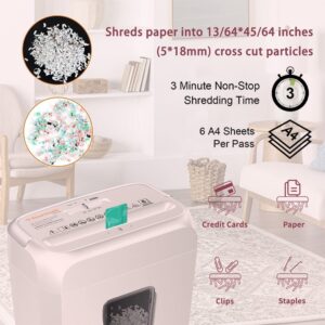 Bonsaii Confidential Shredder, Ideal for home offices, this high-security device shreds up to 6 sheets at once, handling documents, mail, staples, and credit cards, 3.4-gallon bin, White - Image 12