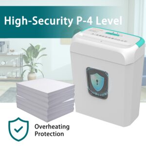 Bonsaii Confidential Shredder, Ideal for home offices, this high-security device shreds up to 6 sheets at once, handling documents, mail, staples, and credit cards, 3.4-gallon bin, White - Image 16