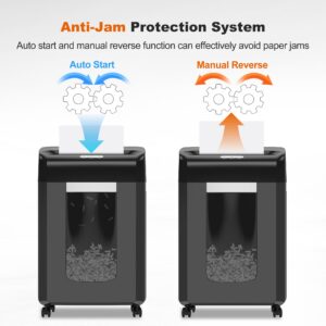 Bonsaii Paper Shredder 18-Sheet Cross Cut Office Shredder 60 Mins Heavy Duty Shredder for Home Office Use - Image 5