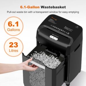 Bonsaii Paper Shredder 18-Sheet Cross Cut Office Shredder 60 Mins Heavy Duty Shredder for Home Office Use - Image 8