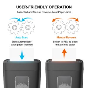 Bonsaii 6-Sheet Micro Cut Paper Shredder for Home Office Use with Portable Handle - Image 5
