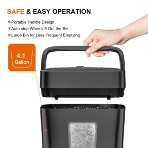 Bonsaii 6-Sheet Micro Cut Paper Shredder for Home Office Use with Portable Handle - Image 6