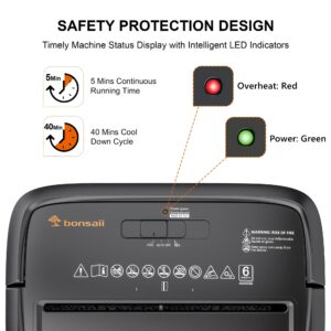 Bonsaii 6-Sheet Micro Cut Paper Shredder for Home Office Use with Portable Handle - Image 7