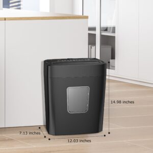 Bonsaii 6-Sheet Micro Cut Paper Shredder for Home Office Use with Portable Handle - Image 8