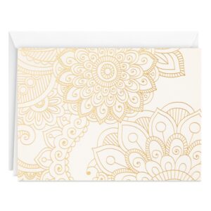 Hallmark Blank Notes (Gold Floral Mandala), Pack of 12 - Image 1