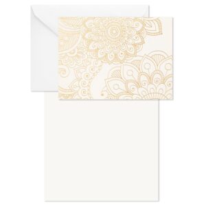 Hallmark Blank Notes (Gold Floral Mandala), Pack of 12 - Image 4