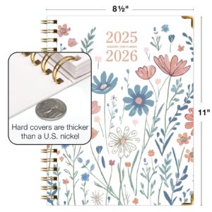 Academic Year 2025-2026 Planner, June 2025 - July 2026, 8.5"x11" Daily Weekly Monthly Planner Yearly Agenda, Hardcover, Bookmark, Pocket Folder and Sticky Note Set (Colorful Botanicals) - Image 4