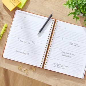 Pen+Gear Monthly Weekly Large ( 9" x 11") Brown Solid 15-Month Hardcover Spiral-Bound Planner - Image 3