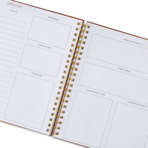 Pen+Gear Monthly Weekly Large ( 9" x 11") Brown Solid 15-Month Hardcover Spiral-Bound Planner - Image 4