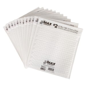 Duck Max Strength Self-Sealing Poly Bubble Mailer 2, 8.5" x 11", Solid White - Image 8