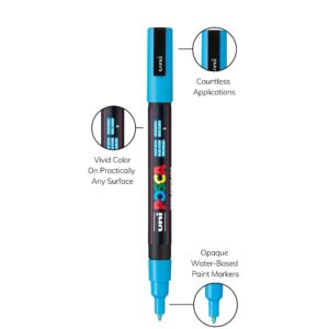 POSCA PC-3M Water-Based Paint Markers, Fine Tip (0.9-1.3mm), Assorted Colors, 8 Count - Image 4