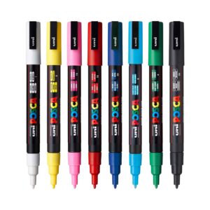 POSCA PC-3M Water-Based Paint Markers, Fine Tip (0.9-1.3mm), Assorted Colors, 8 Count - Image 8