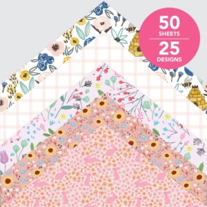 Roobee by Mara Mi Garden Flower Multicolor Scrapbook Paper Pad, 50 Sheets, 25 Designs - Image 6