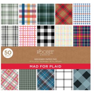 Roobee by Mara Mi Multicolor Traditional Plaid Paper Pad, 50 Sheets, 25 Designs - Image 1
