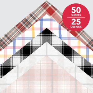 Roobee by Mara Mi Multicolor Traditional Plaid Paper Pad, 50 Sheets, 25 Designs - Image 6