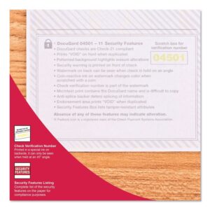 DocuGard Security Business Checks, 11 Features, 8.5 x 11, Blue Marble Top, 500/Ream - Image 6