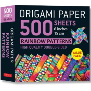 Origami Paper 500 Sheets Rainbow Patterns 6 (15 CM): Tuttle Origami Paper: Double-Sided Origami Sheets Printed with 12 D, (Loose Leaf) - Image 1
