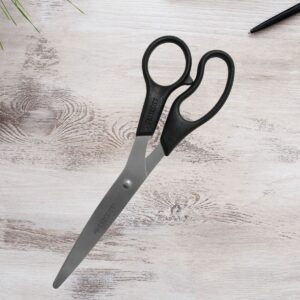 Westcott 8" Straight Kleen Earth Recycled Stainless Steel Scissor, Black, 3 Pack, High School Level - Image 6