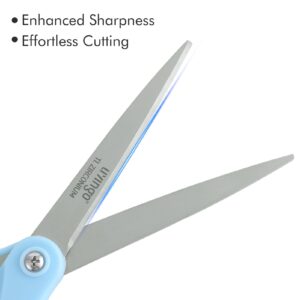 LIVINGO 8" Office Scissors Sharp Blades Titanium Office Home Crafts Cutting Paper, 3 Pack, Assorted - Image 8