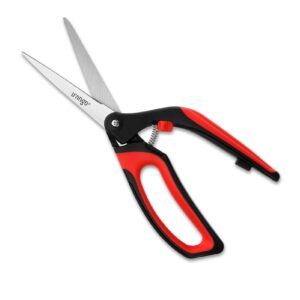LIVINGO Fabric Spring Scissors, Professional Stainless Steel Heavy Duty Shears for Home Craft Sewing, 10” Red / Black - Image 5