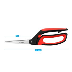 LIVINGO Fabric Spring Scissors, Professional Stainless Steel Heavy Duty Shears for Home Craft Sewing, 10” Red / Black - Image 6
