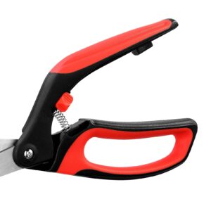 LIVINGO Fabric Spring Scissors, Professional Stainless Steel Heavy Duty Shears for Home Craft Sewing, 10” Red / Black - Image 7