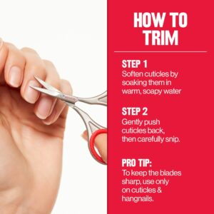 Revlon Cuticle Scissors, Manicure Tool for Safe Nail Care, Hangnail Trimming, Ultra-Fine Stainless Steel Curved Blade, 1 Count - Image 5