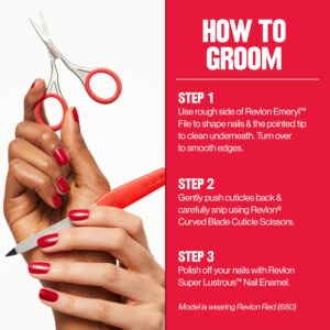 Revlon Cuticle Scissors, Manicure Tool for Safe Nail Care, Hangnail Trimming, Ultra-Fine Stainless Steel Curved Blade, 1 Count - Image 7