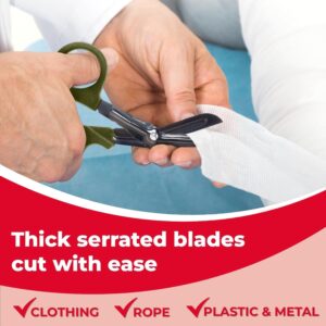 Ever Ready First Aid Autoclavable Titanium Bonded Bandage Shears 7 1/4" Bent - Olive Drab Green - 1 Pack - Image 4