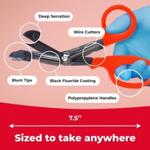 Ever Ready First Aid Autoclavable Titanium Bonded Bandage Shears 7 1/4" Bent - Olive Drab Green - 1 Pack - Image 13