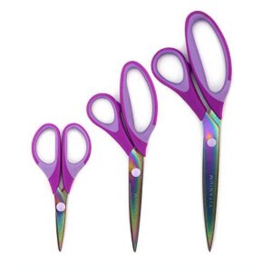 JubileeYarn Titanium Softgrip Scissors Set for Sewing, Arts, Crafts, Office - 1 Set of 3 - Pink - Image 39