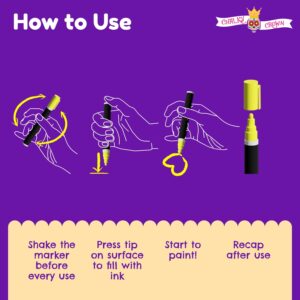 Chalky Crown - Bold Chalk Markers - Dry Erase Marker Pens - Reversible Tip - 8 Pack, 6 mm - Image 4