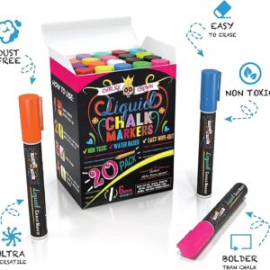 Chalky Crown - Bold Chalk Markers - Dry Erase Marker Pens - Reversible Tip - 8 Pack, 6 mm - Image 12