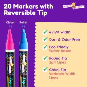 Chalky Crown - Bold Chalk Markers - Dry Erase Marker Pens - Reversible Tip - 8 Pack, 6 mm - Image 17