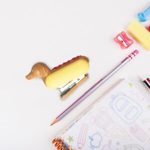 YOBRO Mini Stapler Novelty Hotdog Desktop Stapler with 1000PCS Staples 12 Sheets Capacity Stationery Animal Stapler for Home Office Gift - Image 2